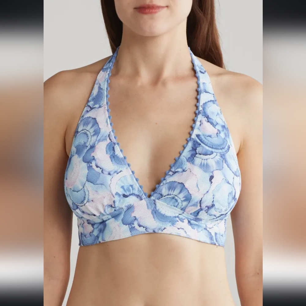 NWT Tommy Bahama Island Cays Abalone Reversible Halter Bikini Top, XL